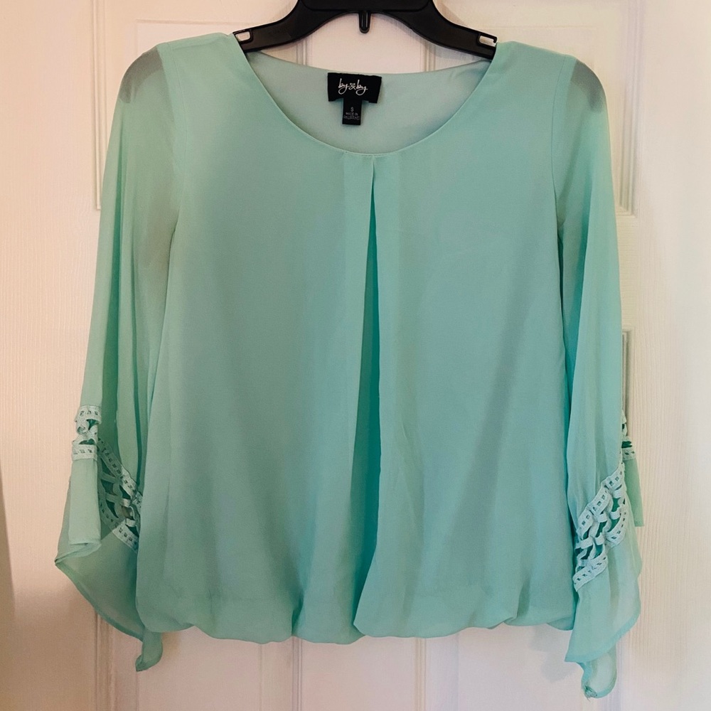 Mint 3/4 Princess Sleeve Blouse